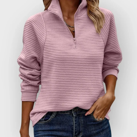 Olivia - Pullover mit halbem Reißverschluss