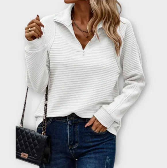 Olivia - Pullover mit halbem Reißverschluss