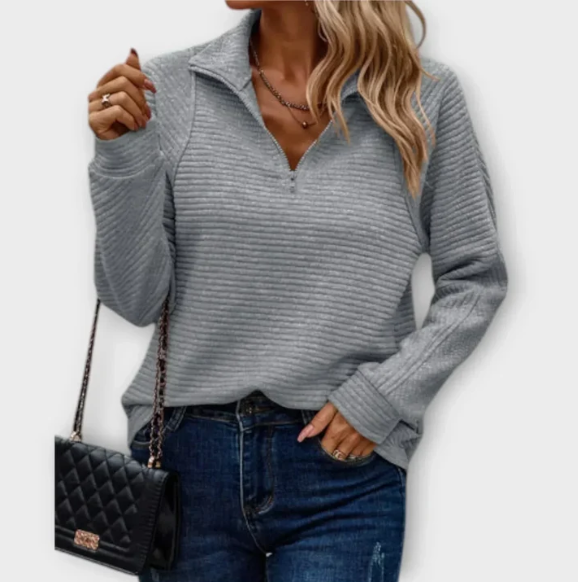 Olivia - Pullover mit halbem Reißverschluss