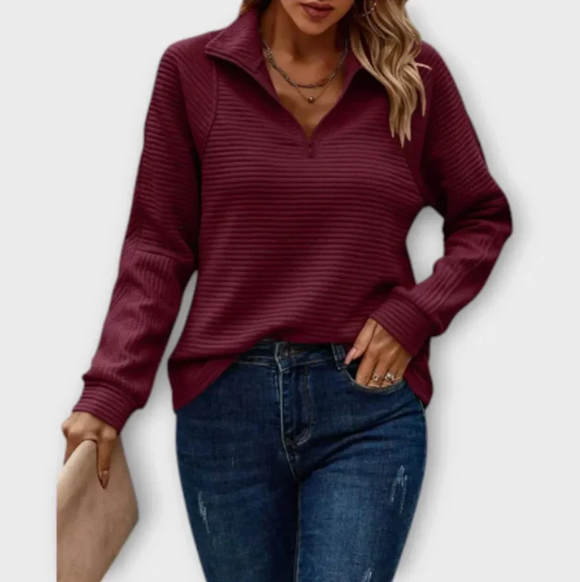 Olivia - Pullover mit halbem Reißverschluss