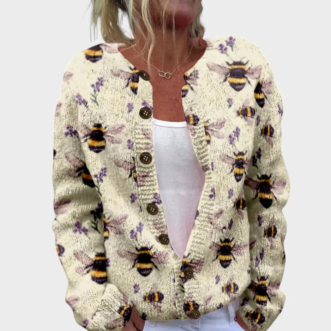 Jasmine | Cardigan mit Bienen und Blumen