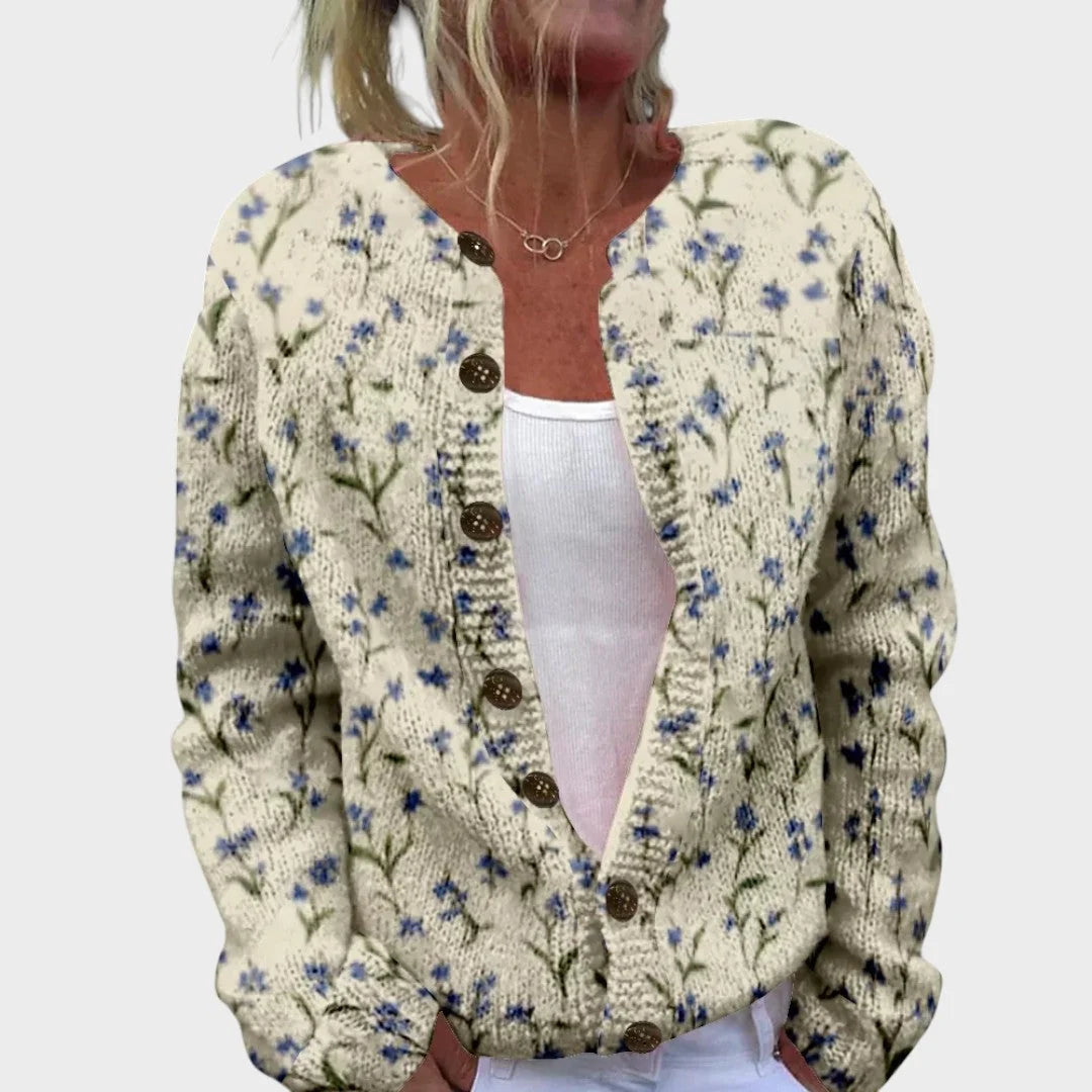 Piper | Cardigan mit blauen Blumen